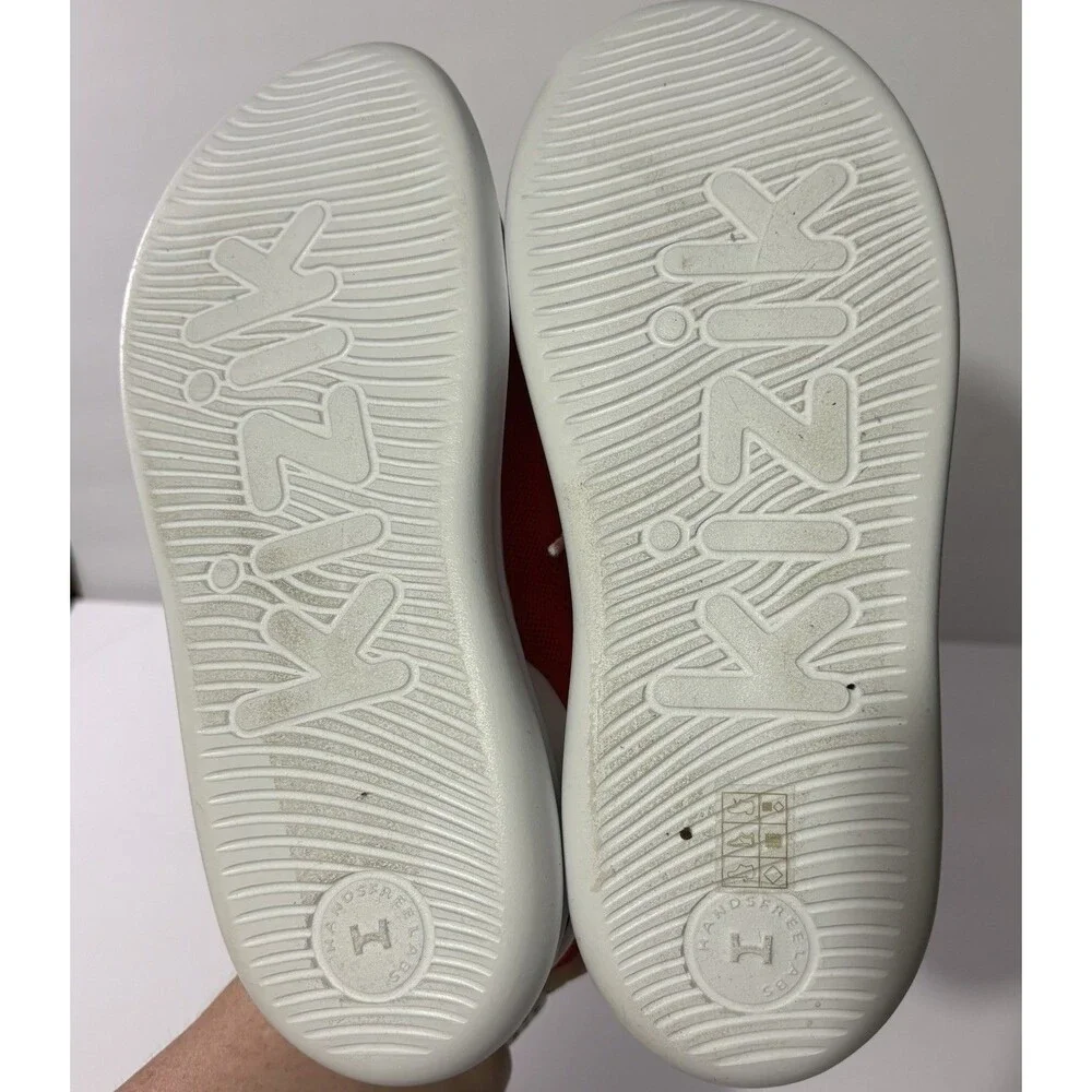 Kizik Kids’ Athens Red Alert Slip-On Sneakers Hands-Free No-Tie - White Shoes 5Y